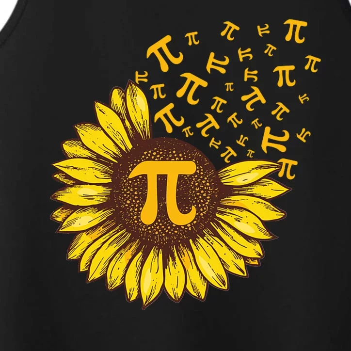 Pi Day Sunflower Floral Flower Performance Tank