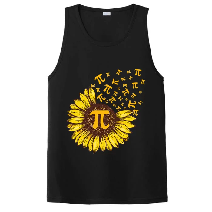 Pi Day Sunflower Floral Flower Performance Tank