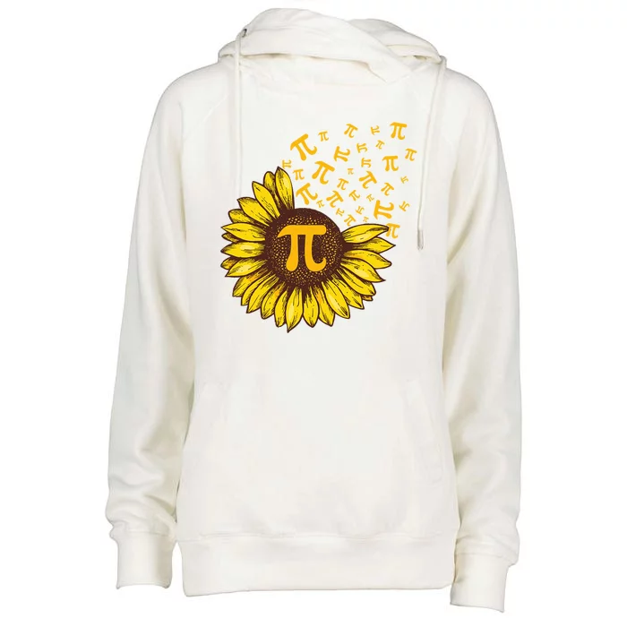 Pi Day Sunflower Floral Flower Womens Funnel Neck Pullover Hood