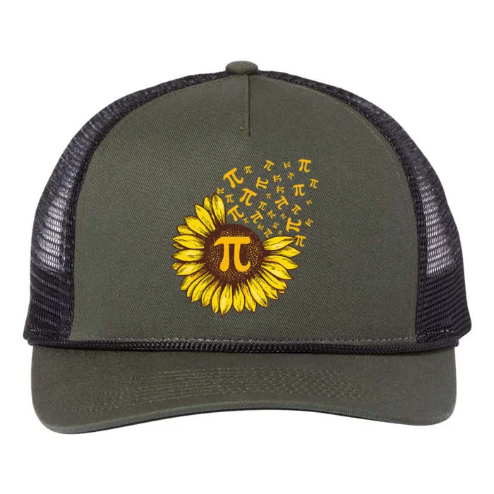 Pi Day Sunflower Floral Flower Retro Rope Trucker Hat Cap