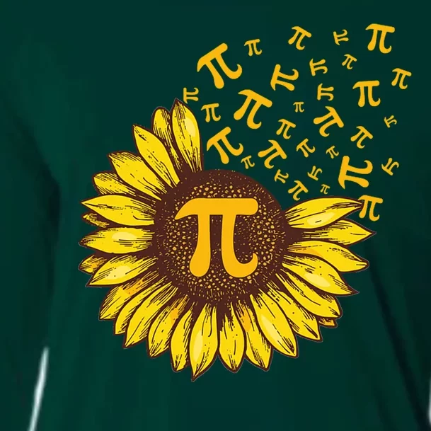 Pi Day Sunflower Floral Flower Cooling Performance Long Sleeve Crew