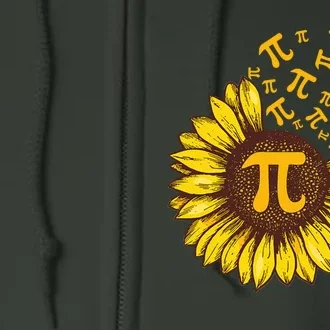 Pi Day Sunflower Floral Flower Full Zip Hoodie