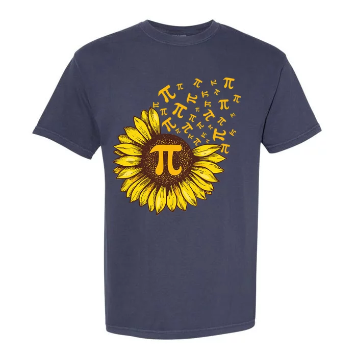 Pi Day Sunflower Floral Flower Garment-Dyed Heavyweight T-Shirt