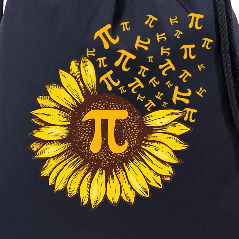 Pi Day Sunflower Floral Flower Drawstring Bag