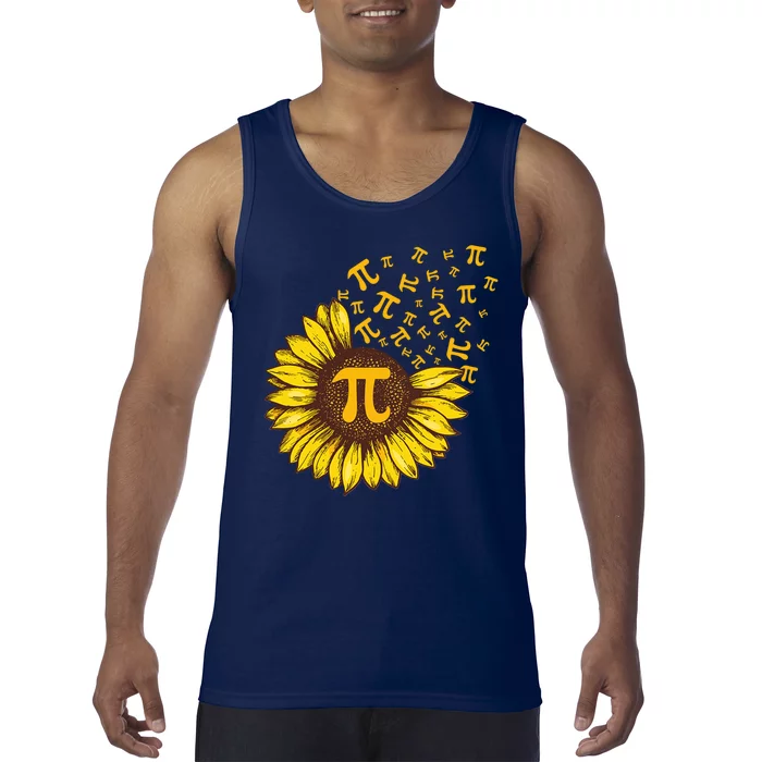 Pi Day Sunflower Floral Flower Tank Top