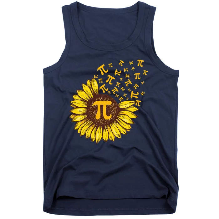 Pi Day Sunflower Floral Flower Tank Top