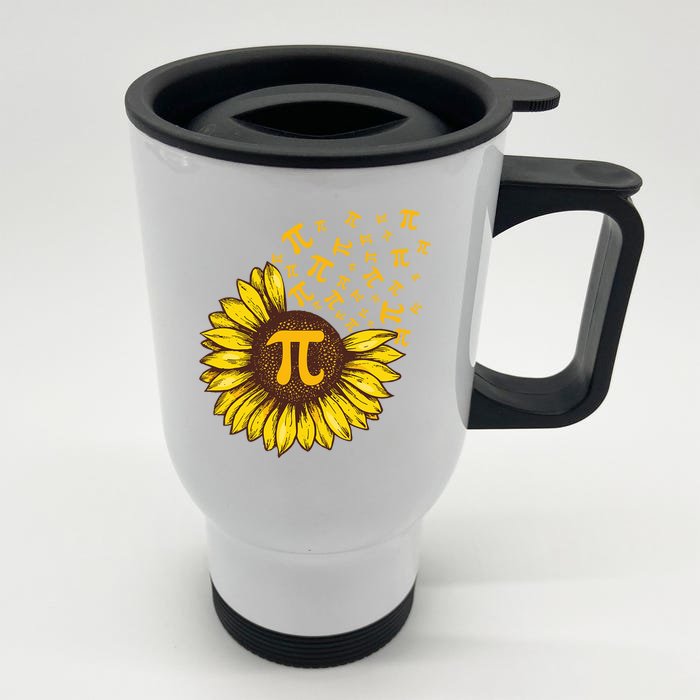 Pi Day Sunflower Floral Flower Front & Back Stainless Steel Travel Mug