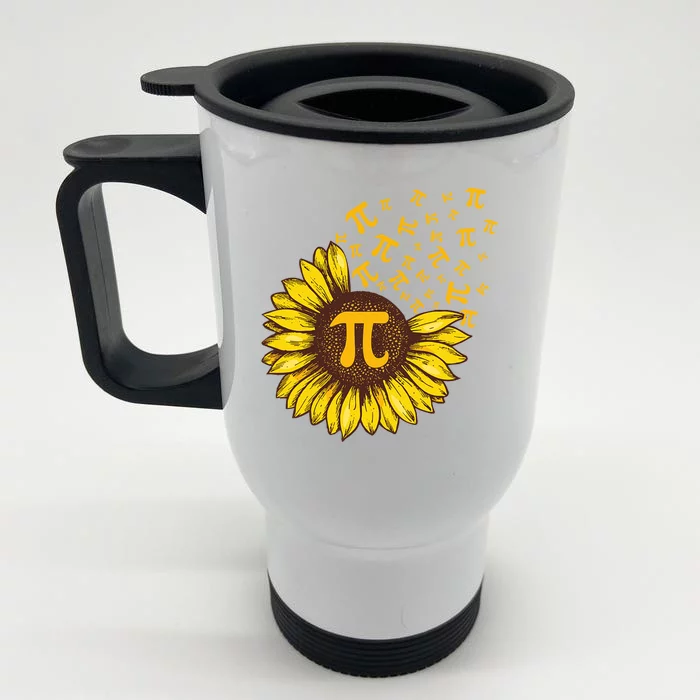 Pi Day Sunflower Floral Flower Front & Back Stainless Steel Travel Mug