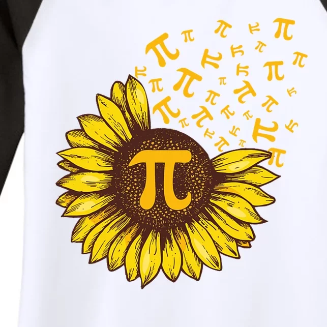 Pi Day Sunflower Floral Flower Women's Tri-Blend 3/4-Sleeve Raglan Shirt