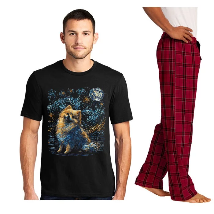 Pomeranian Dog Starry Night Dogs Lover Gifts Graphic Pajama Set