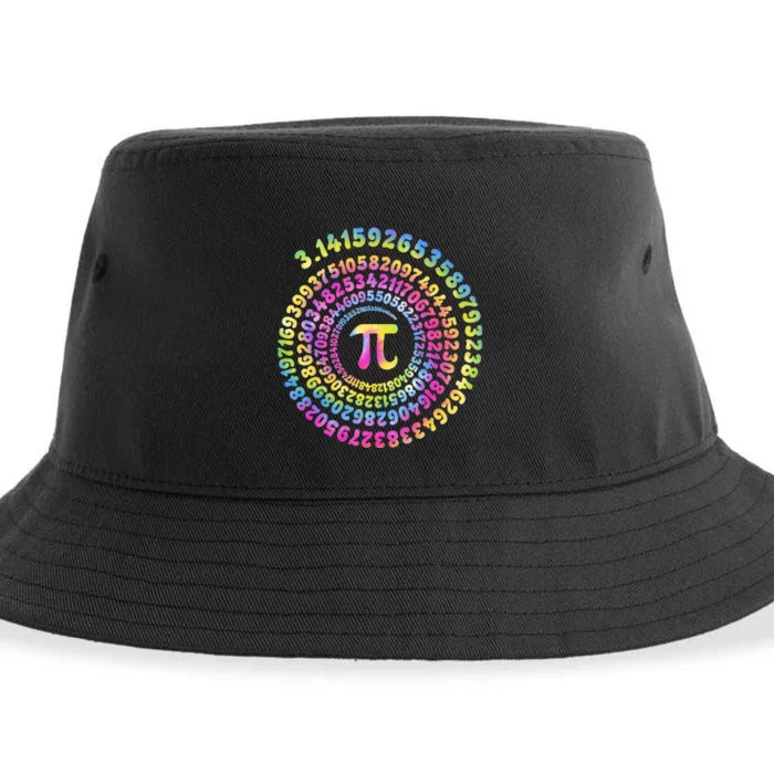 Pi Day Spiral Pi Tie Dye Numbers Math Tee Pi Day 3.14 Sustainable Bucket Hat