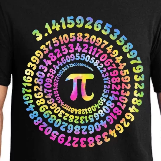 Pi Day Spiral Pi Tie Dye Numbers Math Tee Pi Day 3.14 Pajama Set