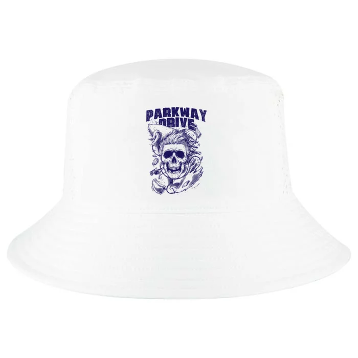 Parkway Drive Surfer Skull White Cool Comfort Performance Bucket Hat