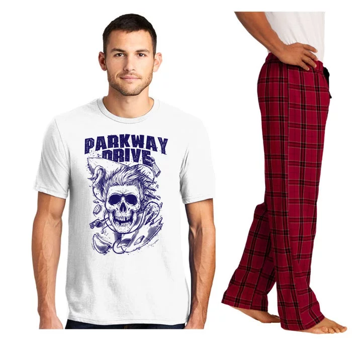 Parkway Drive Surfer Skull White Pajama Set