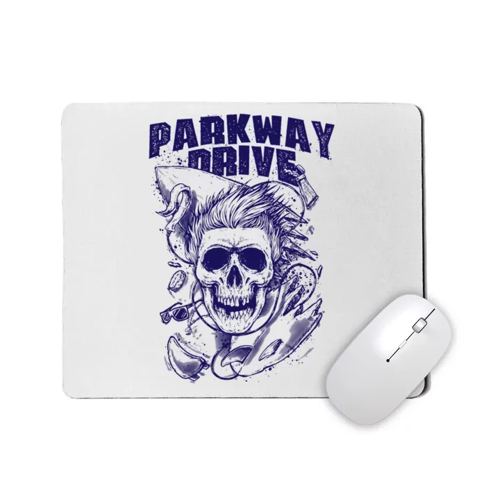 Parkway Drive Surfer Skull White Mousepad