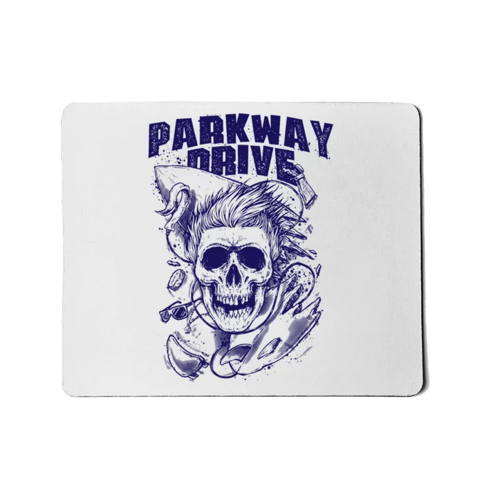 Parkway Drive Surfer Skull White Mousepad