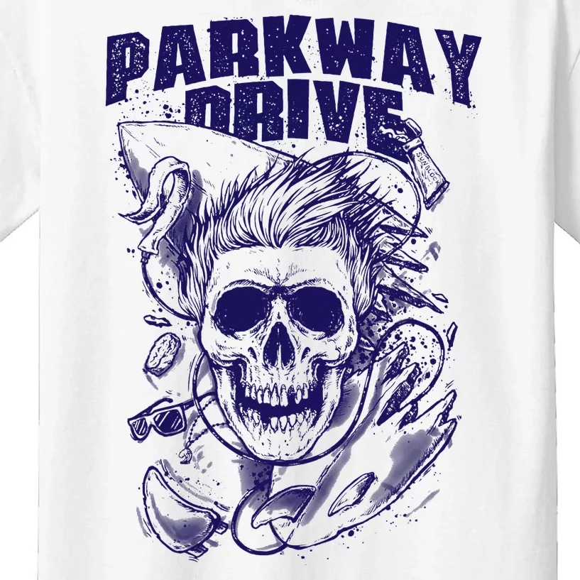 Parkway Drive Surfer Skull White Kids T-Shirt