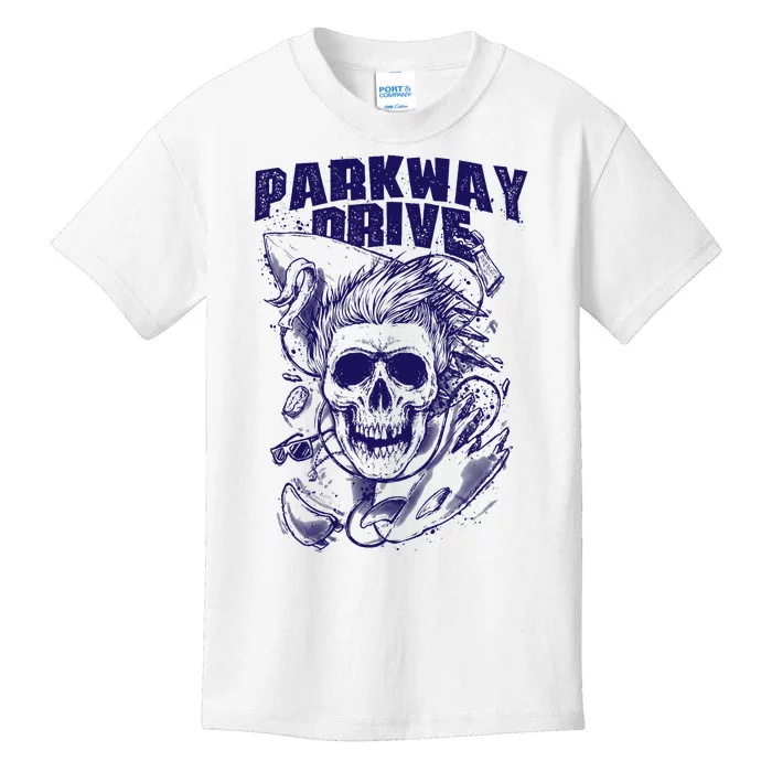 Parkway Drive Surfer Skull White Kids T-Shirt