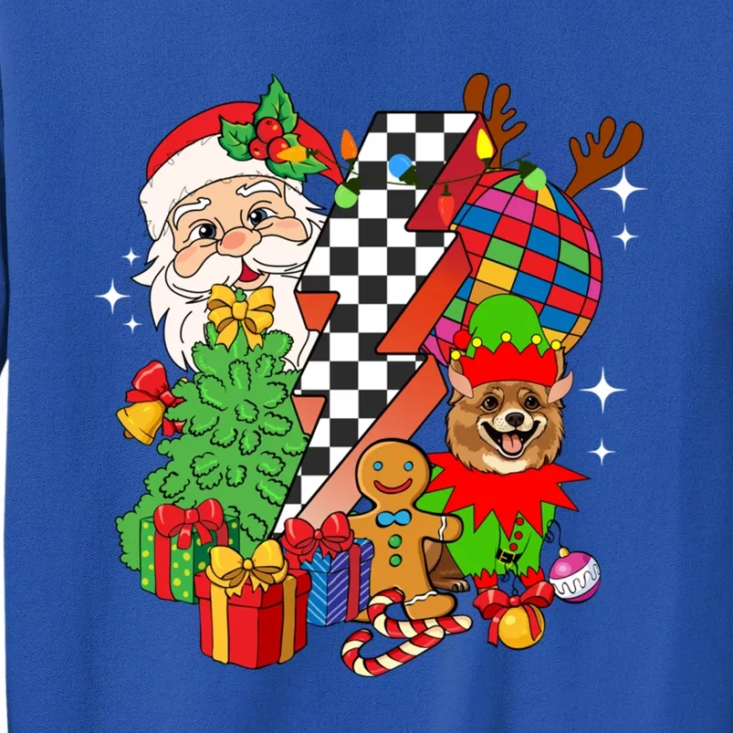 Pomeranian Dog Santa Claus Christmas Retro Pomeranian Xmas Gift Tall Sweatshirt