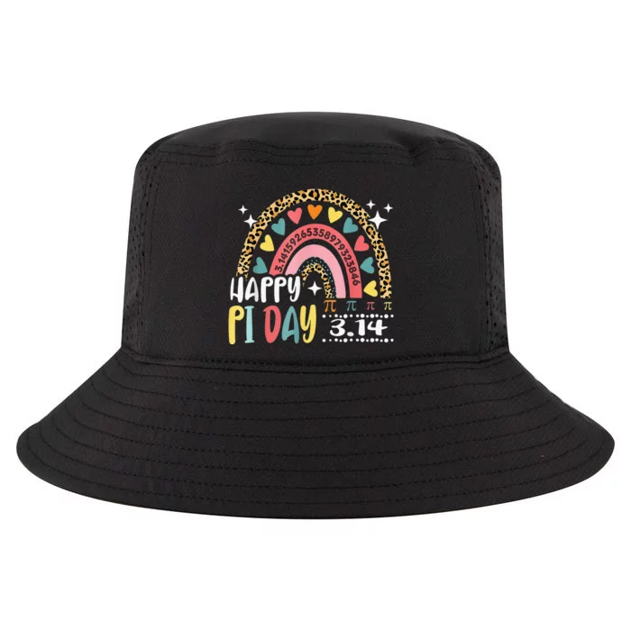 Pi Day Spiral Pi Math Teacher 3.14 Leopard Rainbow Cool Comfort Performance Bucket Hat