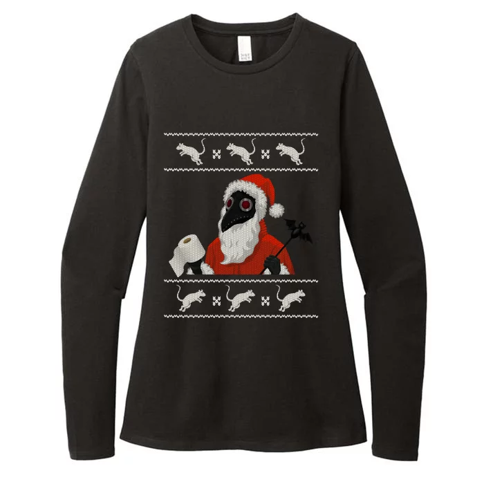 Plague Doctor Santa Christmas Sweater Gift Womens CVC Long Sleeve Shirt