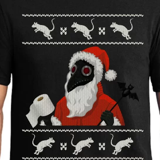 Plague Doctor Santa Christmas Sweater Gift Pajama Set