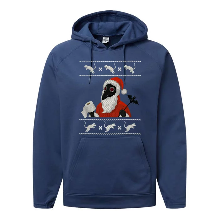 Plague Doctor Santa Christmas Sweater Gift Performance Fleece Hoodie