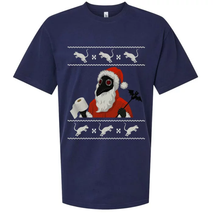 Plague Doctor Santa Christmas Sweater Gift Sueded Cloud Jersey T-Shirt