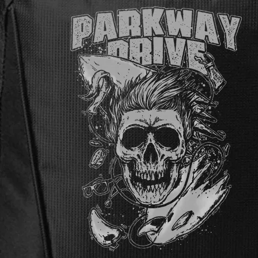 Parkway Drive Surfer Skull Black City Backpack