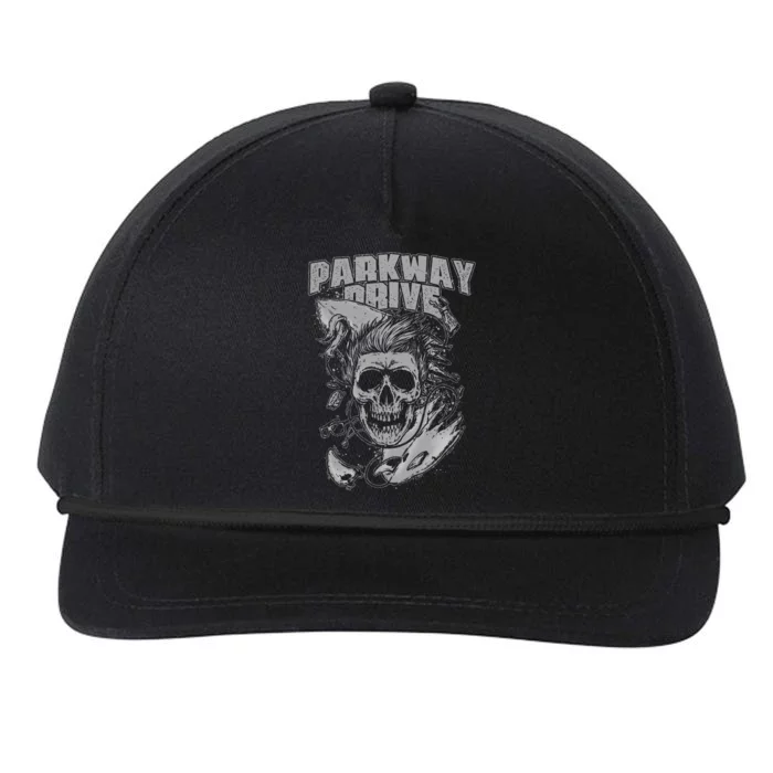 Parkway Drive Surfer Skull Black Snapback Five-Panel Rope Hat