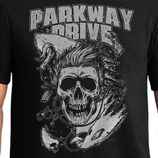 Parkway Drive Surfer Skull Black Pajama Set