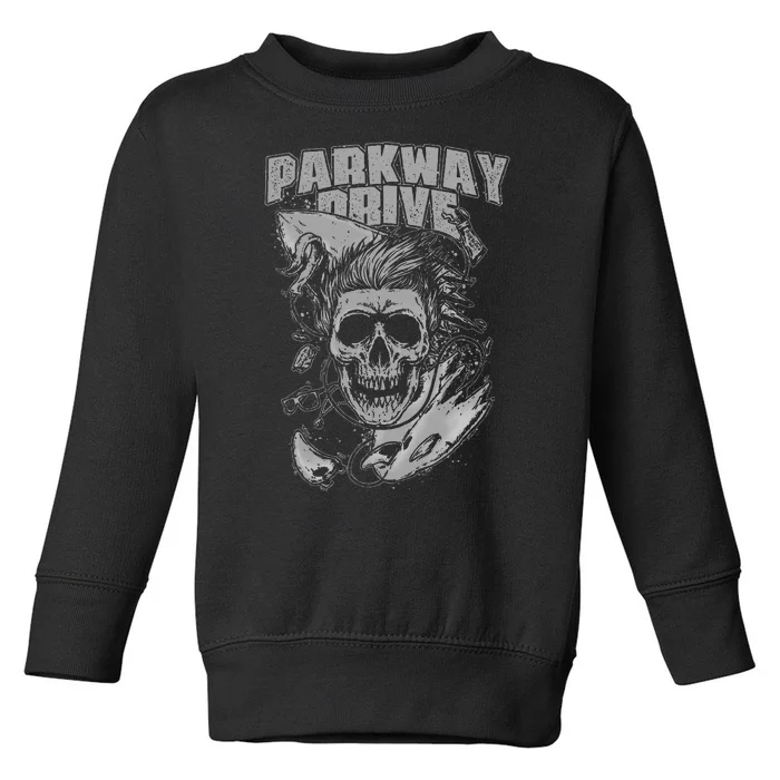 Parkway Drive Surfer Skull Black Toddler Sweatshirt