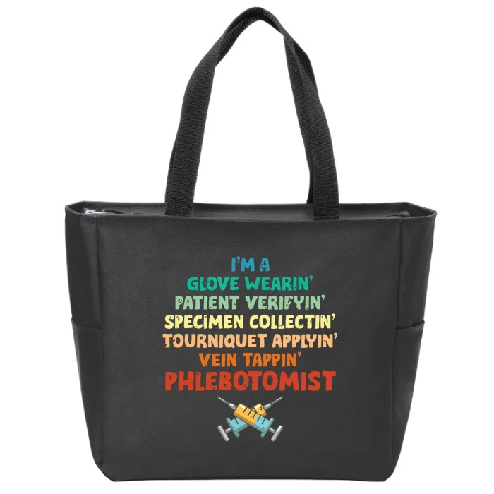 Phlebotomist Definition Syringe Nurse Phlebotomy Zip Tote Bag