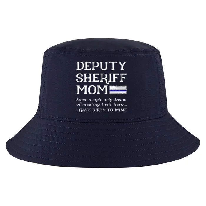 Proud Deputy Sheriff Mom Mother Thin Blue Line American Flag Funny Gift Cool Comfort Performance Bucket Hat