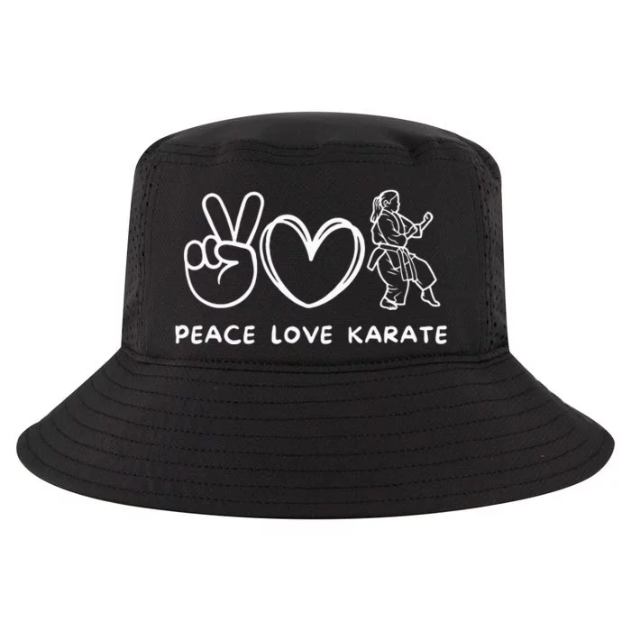 Peace, Love Karate Girl Retro Karate Girl Lover Martial Arts Cool Comfort Performance Bucket Hat