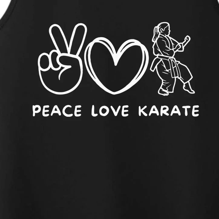 Peace, Love Karate Girl Retro Karate Girl Lover Martial Arts Performance Tank