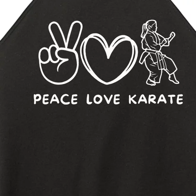 Peace, Love Karate Girl Retro Karate Girl Lover Martial Arts Women’s Perfect Tri Rocker Tank