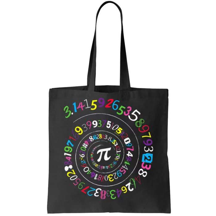 Pi Day Spiral Pi Color Numbers Teacher Student Tote Bag