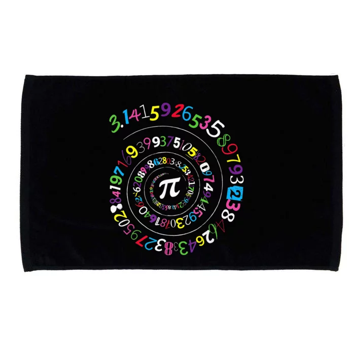 Pi Day Spiral Pi Color Numbers Teacher Student Microfiber Hand Towel