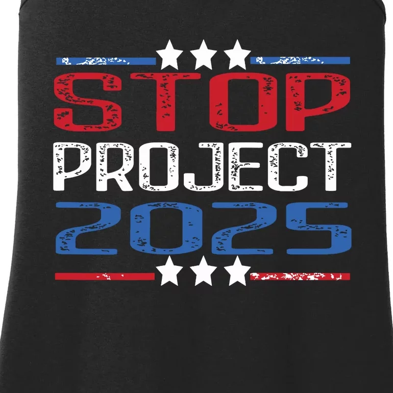 Pro Democracy Stop Project 2025 Presidential Election 2024 Ladies Essential Tank