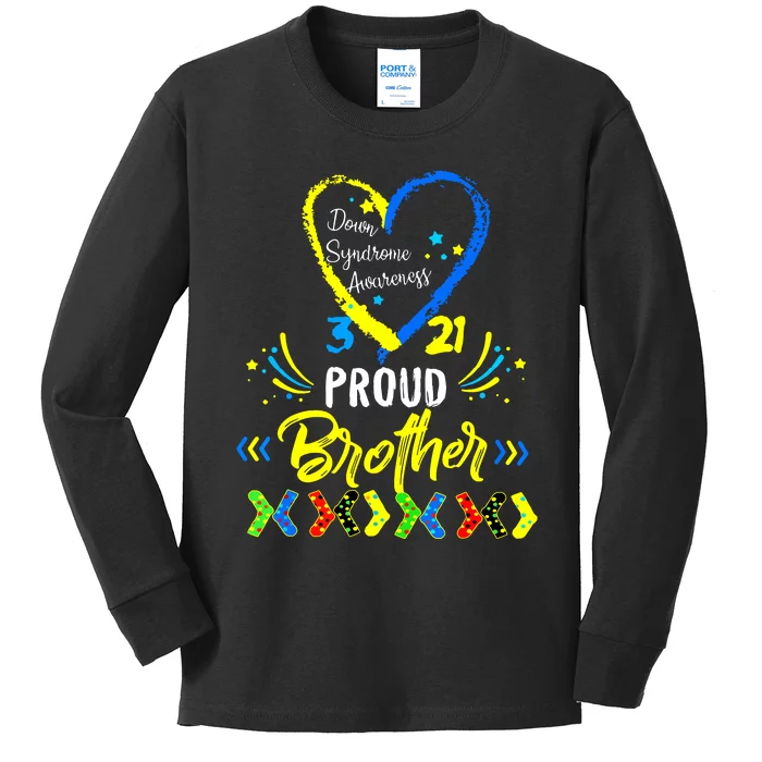 Proud Down Syndrome Brother Awareness Kids Long Sleeve Shirt