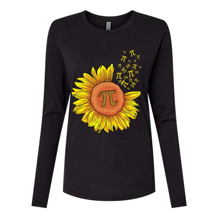 Pi Day Sunflower 3.14 Pi Number Symbol Math Teacher Science Womens Cotton Relaxed Long Sleeve T-Shirt