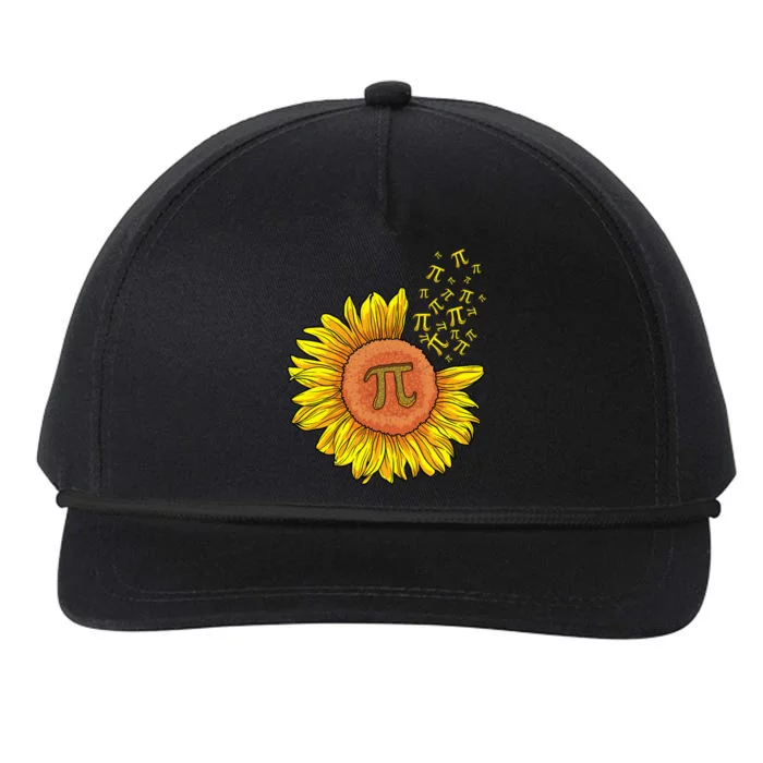 Pi Day Sunflower 3.14 Pi Number Symbol Math Teacher Science Snapback Five-Panel Rope Hat