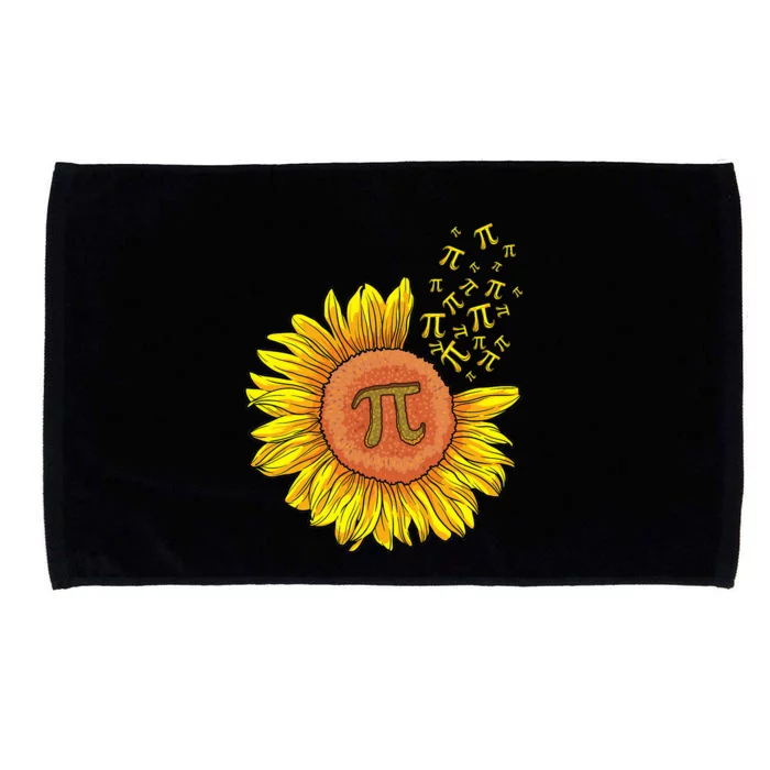 Pi Day Sunflower 3.14 Pi Number Symbol Math Teacher Science Microfiber Hand Towel