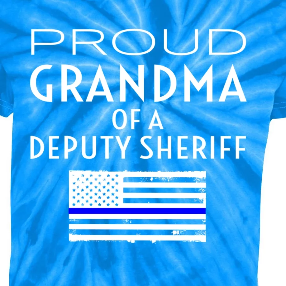 Proud Deputy Sheriff Grandma Grandmother Grandmom Granny Gift Kids Tie-Dye T-Shirt