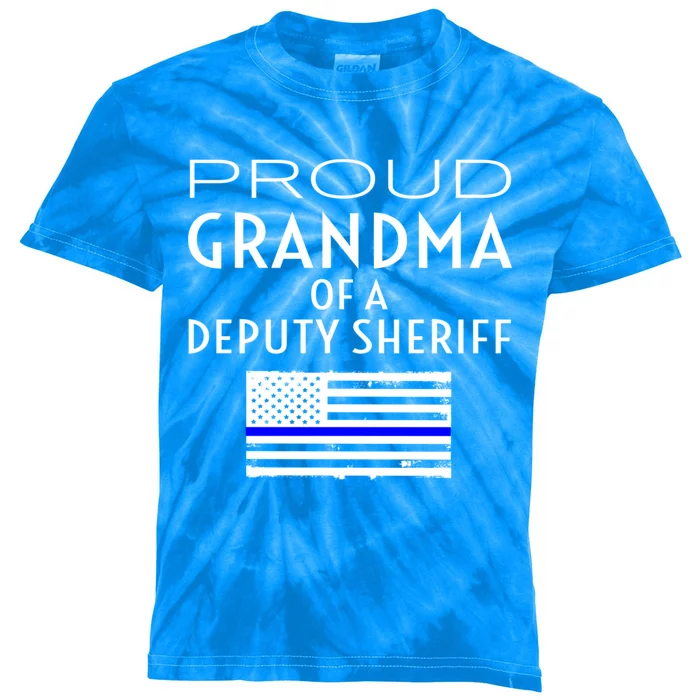 Proud Deputy Sheriff Grandma Grandmother Grandmom Granny Gift Kids Tie-Dye T-Shirt