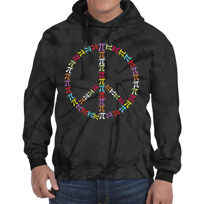 Pi Day Symbol Peace Sign funny Math Teacher Tie Dye Hoodie