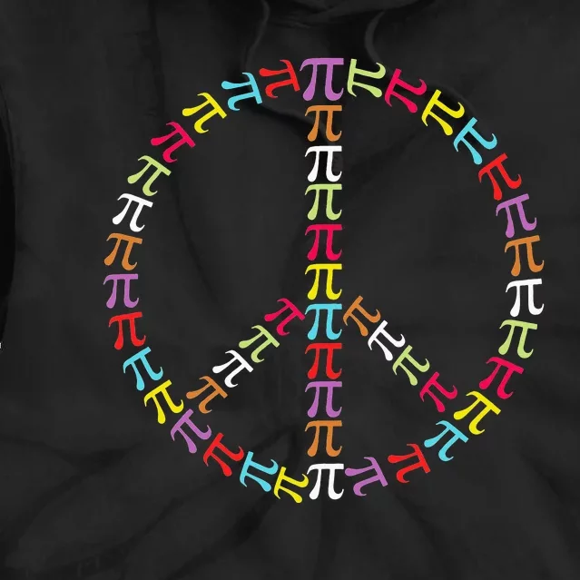 Pi Day Symbol Peace Sign funny Math Teacher Tie Dye Hoodie