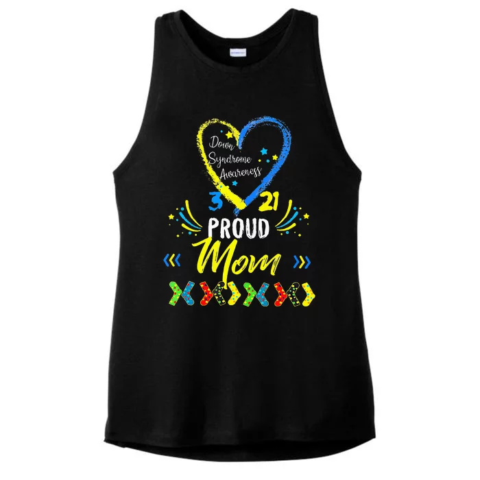 Proud Down Syndrome Mom Awareness Ladies Tri-Blend Wicking Tank