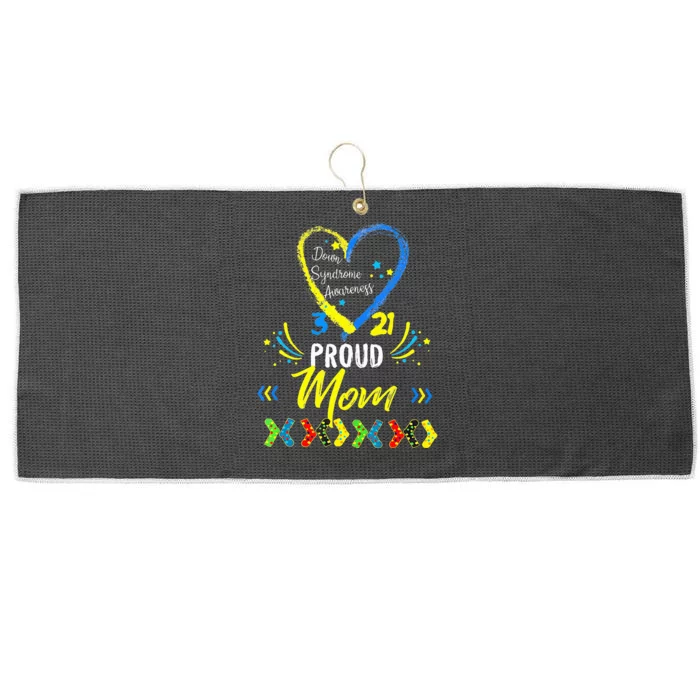 Proud Down Syndrome Mom Awareness Large Microfiber Waffle Golf Towel